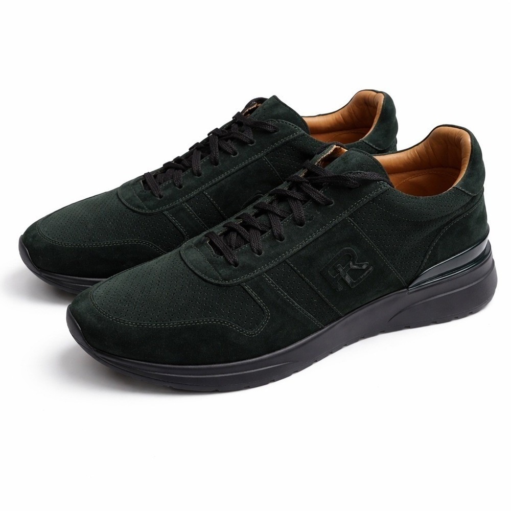 Ralph Lauren‎ Purple Label Ethan II Green Calf Suede Sneakers Mens 11.5 D Italy